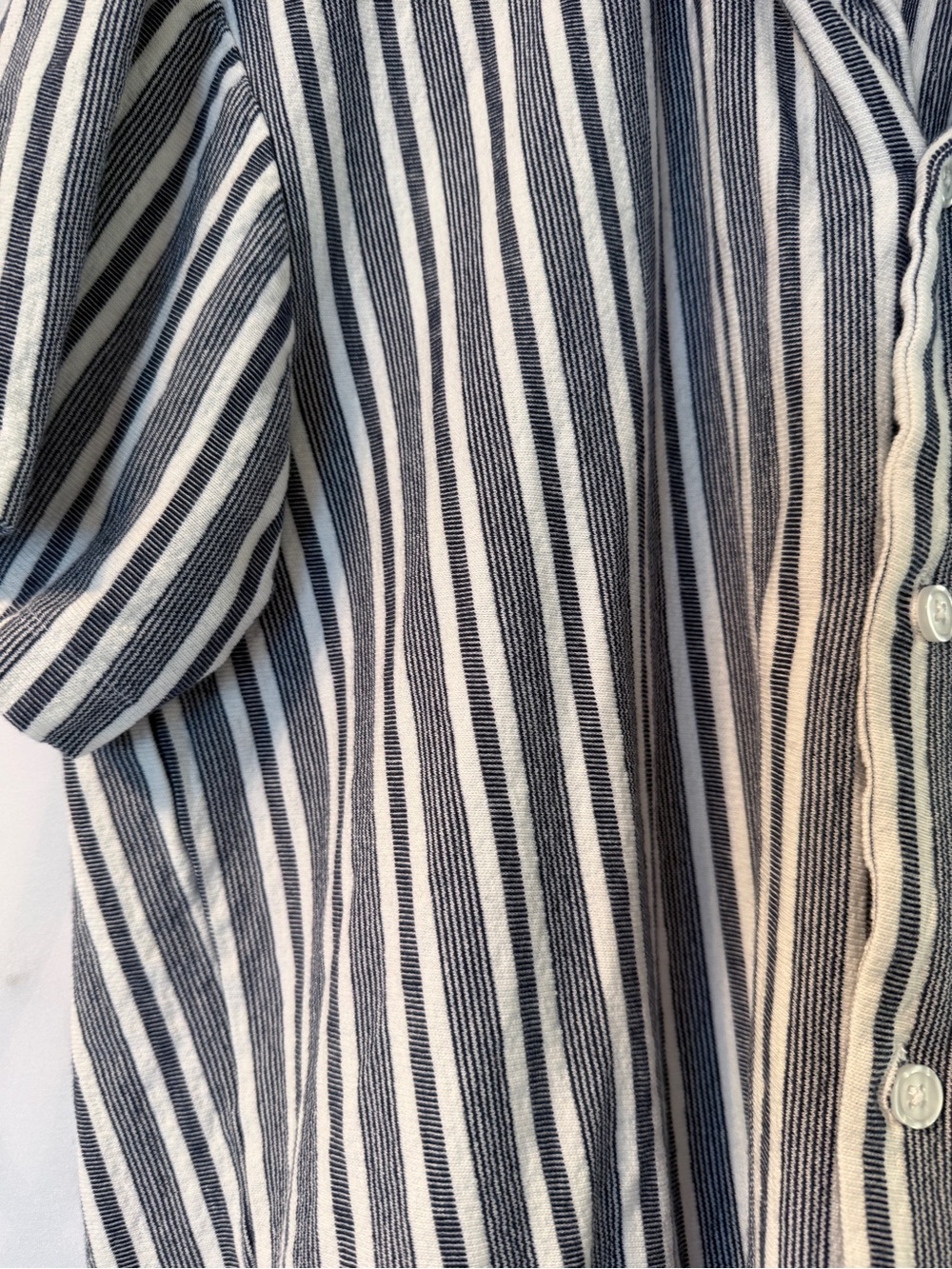 Kenneth Cole Navy and White Striped Shirt